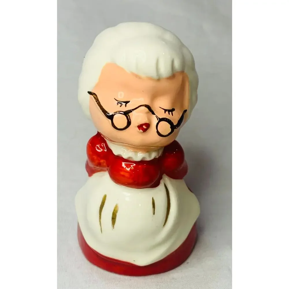 Mrs. Claus Salt Shaker MCM Vintage Christmas Kissing Japan Replacement Red White